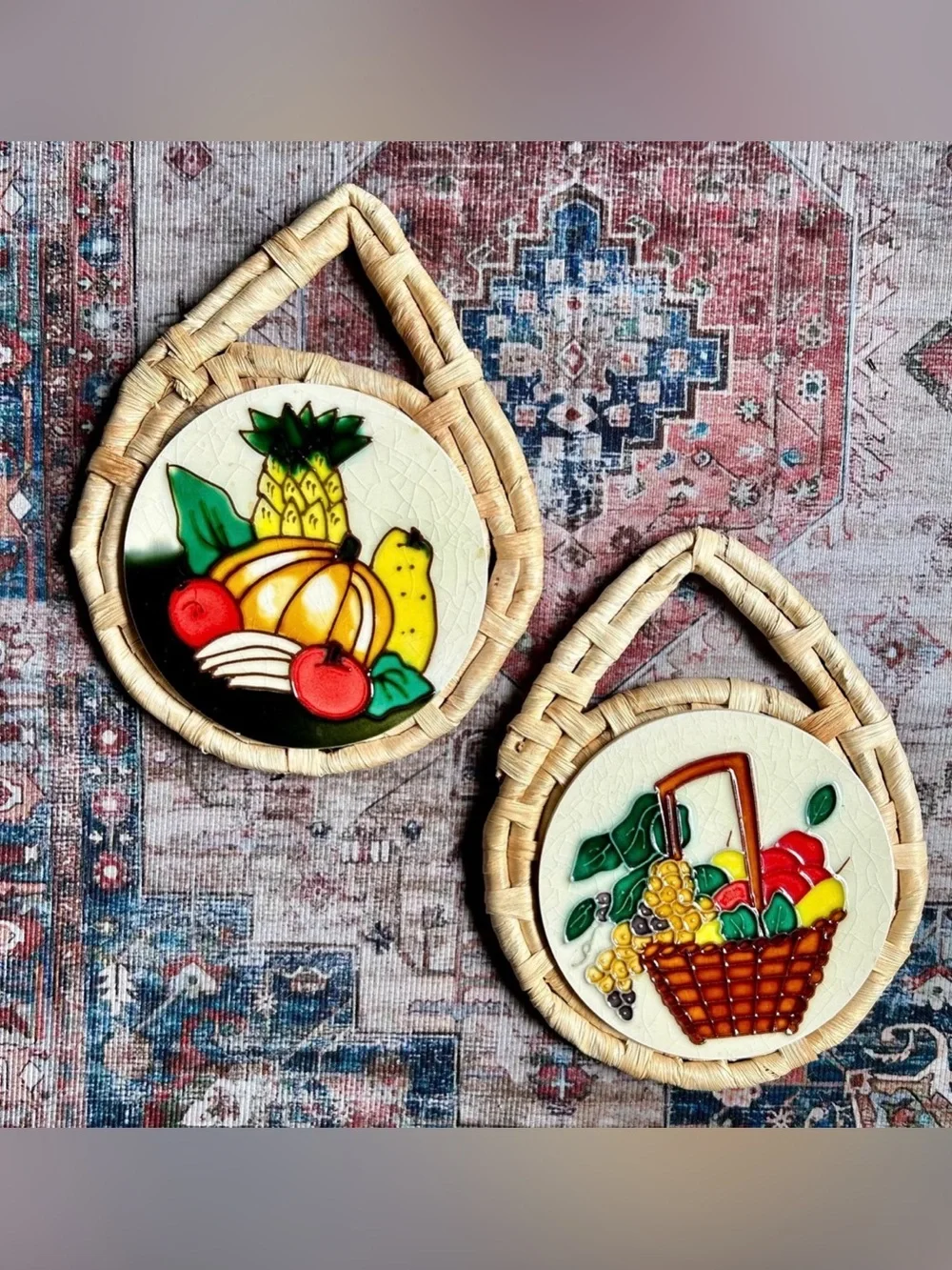 Decorative Fruit Wall Hanging Trivets (Set of 2)